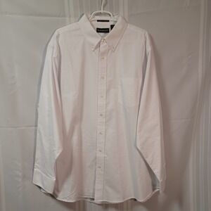 UltraClub Button Down Shirt Mens 2XL White 8970 Wrinkle Resistant Oxford Dress
